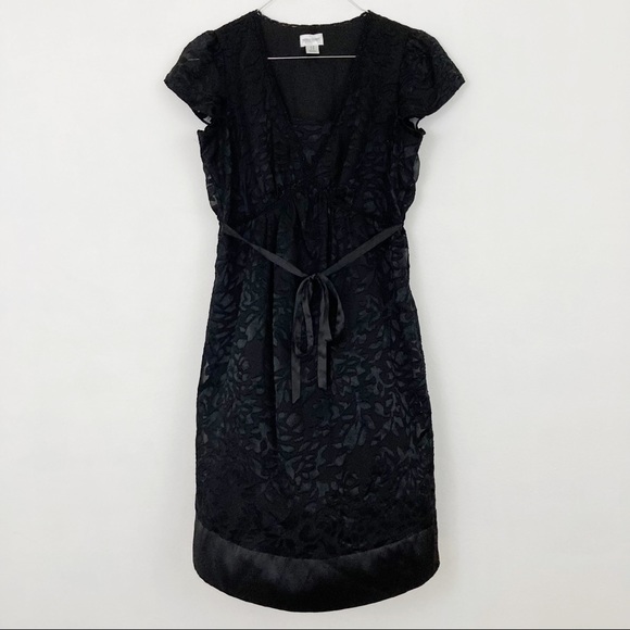Motherhood Maternity Sheath Dress Medium Black Flo - Picture 1 of 5